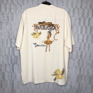 Tommy Bahama Men’s 100% Silk Embroidered Shirt
